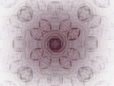 以花卉装饰形式的勃艮第抽象分形的 3D 渲染