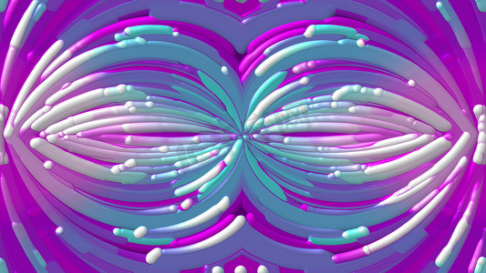 计算机生成的塑料流体彩色条纹背景，两个椭圆，3d 渲染