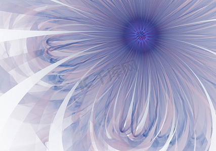 柔和柔和的分形蓝花计算机生成图像，用于徽标、设计概念、网页、印刷品、海报。