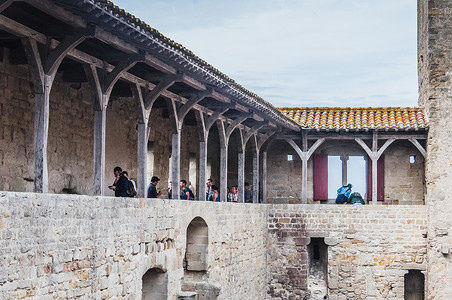 法国中世纪城市卡尔卡松的城墙