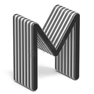 黑白分层字体 Letter M 3D