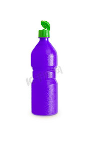 果汁紫色摄影照片_深紫色塑料果汁、糖浆瓶