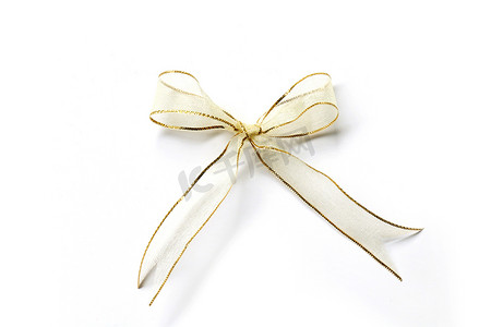 丝带，白色金色丝带庆祝，证书背景卡的豪华金丝带