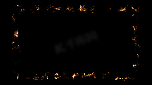 黑色背景上带火框的抽象背景