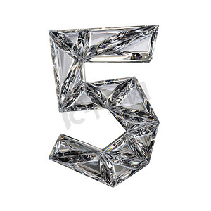 水晶三角字体编号FIVE 5 3D