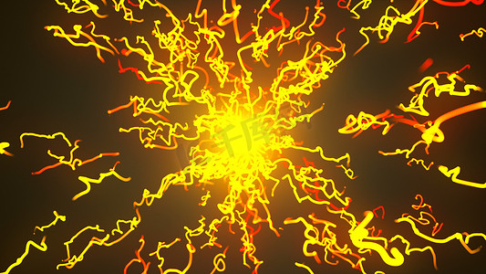 粒子爆炸摄影照片_明亮的粒子爆炸，卡通风格，3d 渲染背景，计算机生成背景