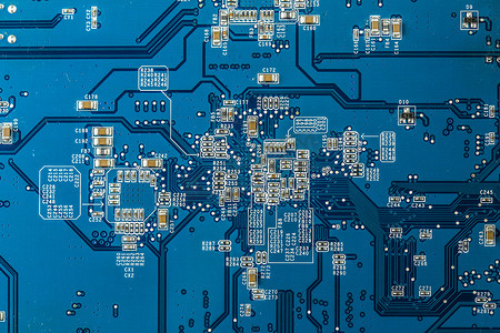 蓝色 pcb 的特写照片