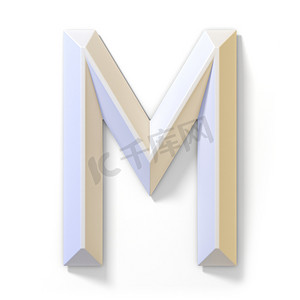 立3d摄影照片_白色立体字体 LETTER M 3D