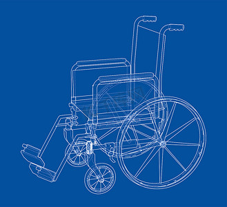 轮椅设计摄影照片_轮椅素描