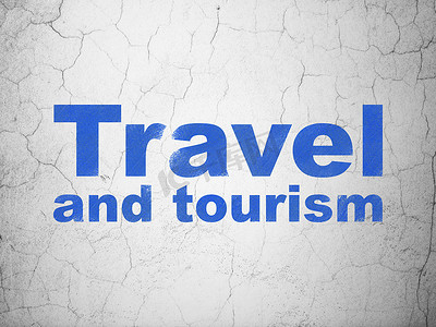 假期概念： 旅行和旅游在背景墙上
