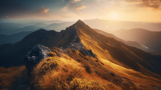 登山摄影照片_登山摄影山顶大山自然风景