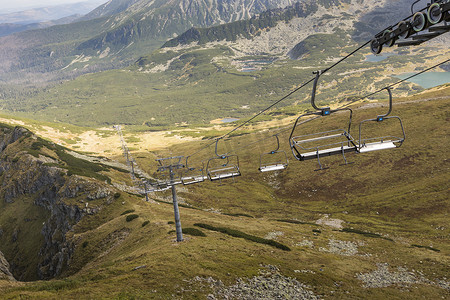 波兰塔特拉山 Kasprowy Wierch 峰的缆车。