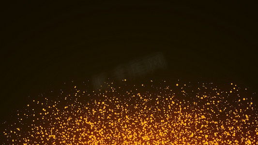 光粒子摄影照片_具有景深的橙色和金色余烬或粒子爆炸