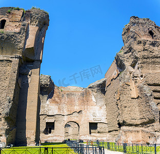 拉卡拉摄影照片_卡拉卡拉浴场，罗马公共温泉古遗址