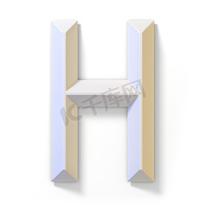 白色立体字体 LETTER H 3D