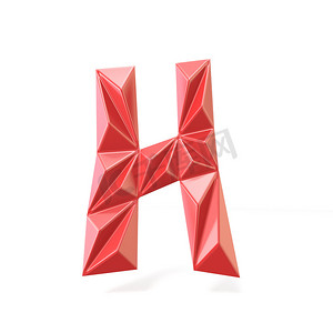 红色现代三角字体字母 H.3d