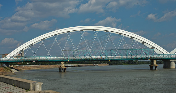 岭南新天地摄影照片_塞尔维亚诺维萨德多瑙河上的新桥