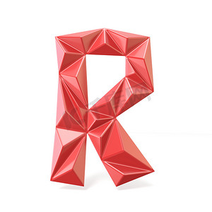红色现代三角字体字母 R. 3D