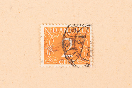 荷属安的列斯群岛-大约 1950 年：在 Ne 打印的邮票