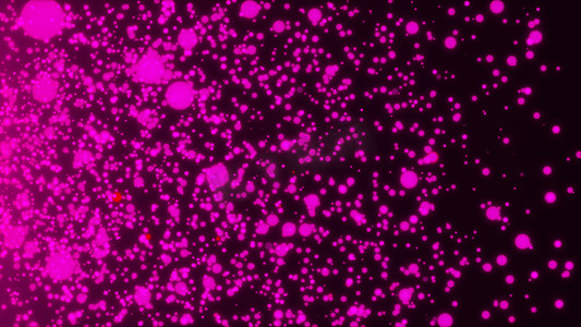 空间中的许多抽象小紫色粒子，计算机生成的抽象背景，3D 渲染