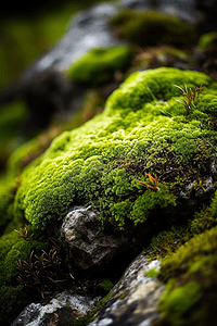 苔藓长满石头上