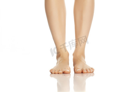 白色背景中修饰精美的女性脚