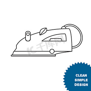 光滑的布料图标摄影照片_孤立的蒸汽熨斗图标