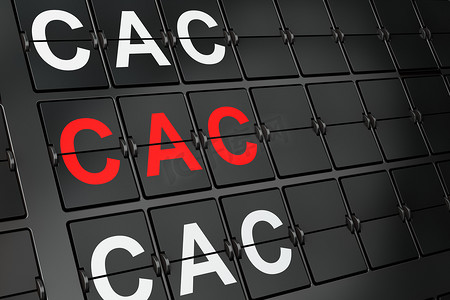 cac摄影照片_股票市场指数概念：CAC 在机场板背景