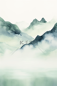 传统山水水墨背景图片_简约水墨山水背景