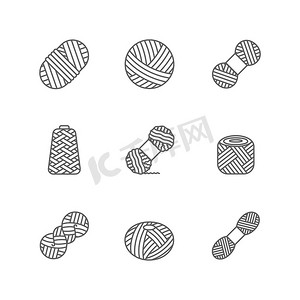 用于针织爱好的纱线羊毛、羊绒或丙烯酸球。
