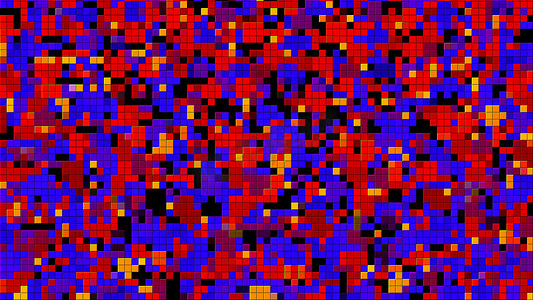 具有许多彩色小方块的马赛克，计算机生成的背景，3D 渲染