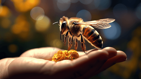 一个拿着蜜蜂的人