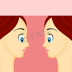 显示隆鼻前后鼻子差异的女性