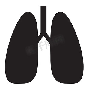 白色背景上的肺图标。