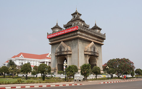 万象更新摄影照片_凯旋门，万象，老挝