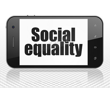 政治概念：显示社会平等的智能手机