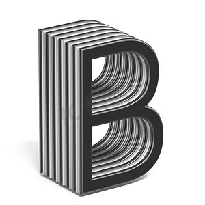 黑白分层字体 Letter B 3D