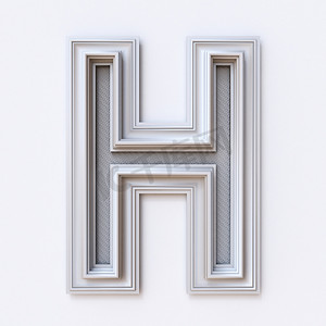 白色相框字体 Letter H 3D