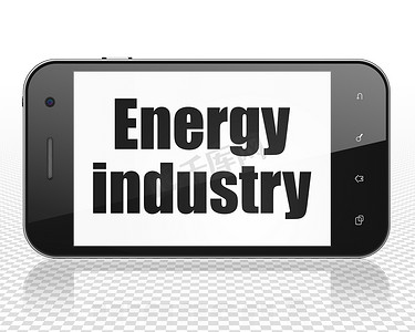 行业概念：展示能源行业的智能手机