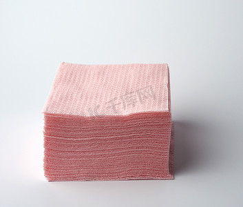 一叠纸一次性粉色折叠方形餐巾纸