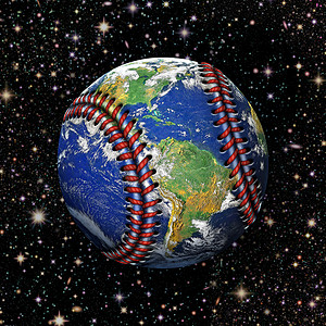 在太空中的棒球行星地球