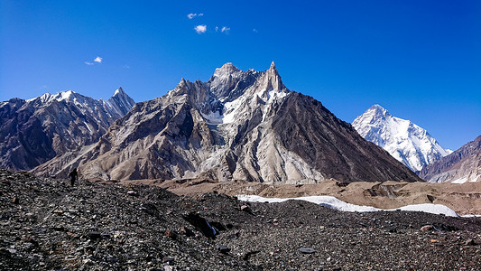 Gasherbrum 山地块和 Mitre 峰，K2 跋涉，吉尔吉特巴尔蒂斯坦，巴基斯坦