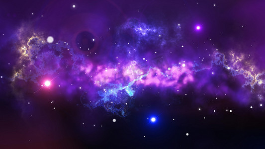 紫色流星摄影照片_灿烂的星空图