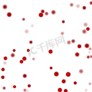 白色背景上孤立的圆形红点