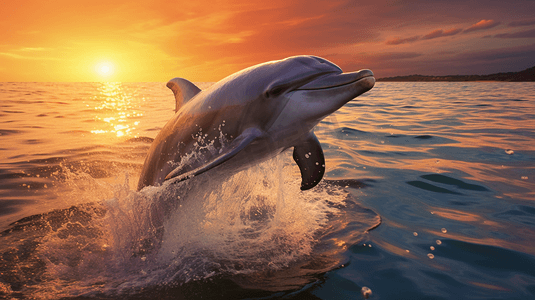 水中动物摄影照片_一只在水中游泳的海豚