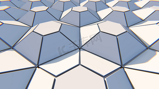 六边形几何摄影照片_白色几何六角抽象背景。 
