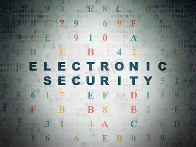 保护概念： 数字数据纸张背景上的电子安全