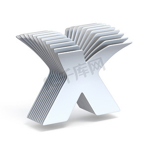 弯曲的纸张 Letter X 3D