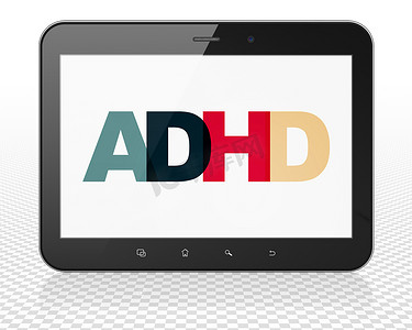 医学概念： Tablet Pc 计算机与 ADHD 上显示
