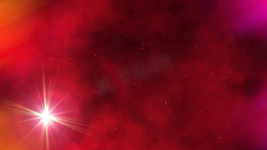 有许多小星星的红色空间活动，现代 3d 渲染抽象，计算机生成